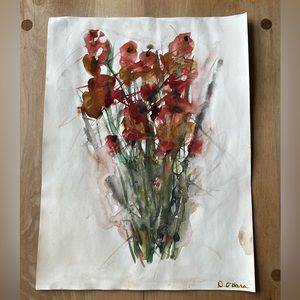 Beautiful Handpainted abstract watercolour flowers